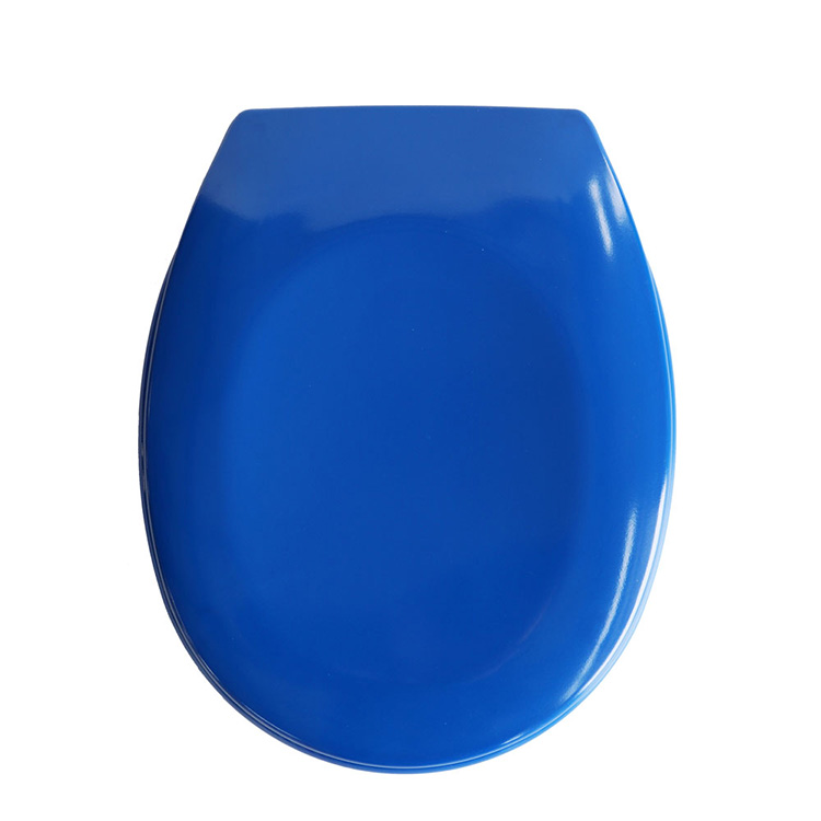 Kleurrijke blauw paarse toiletbril